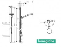 MEDIDAS SET BARRA DUCHA RAINFINITY HANSGROHE